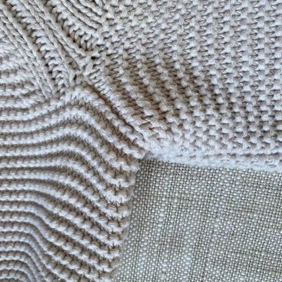 Lands' End Cream Cotton Chunky Thick Knit Crop Sweater-Sz-1X - Picture 13 of 15